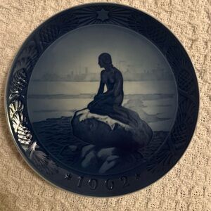RARE ROYAL COPENHAGEN 'THE LITTLE MERMAID' ANNUAL CHRISTMAS COLLECTOR PLATE 1962